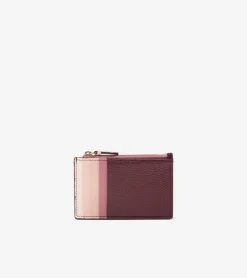 Cole Haan Wallets & Wristlets*Zip Card Case PorcelainPink-Bloodstone